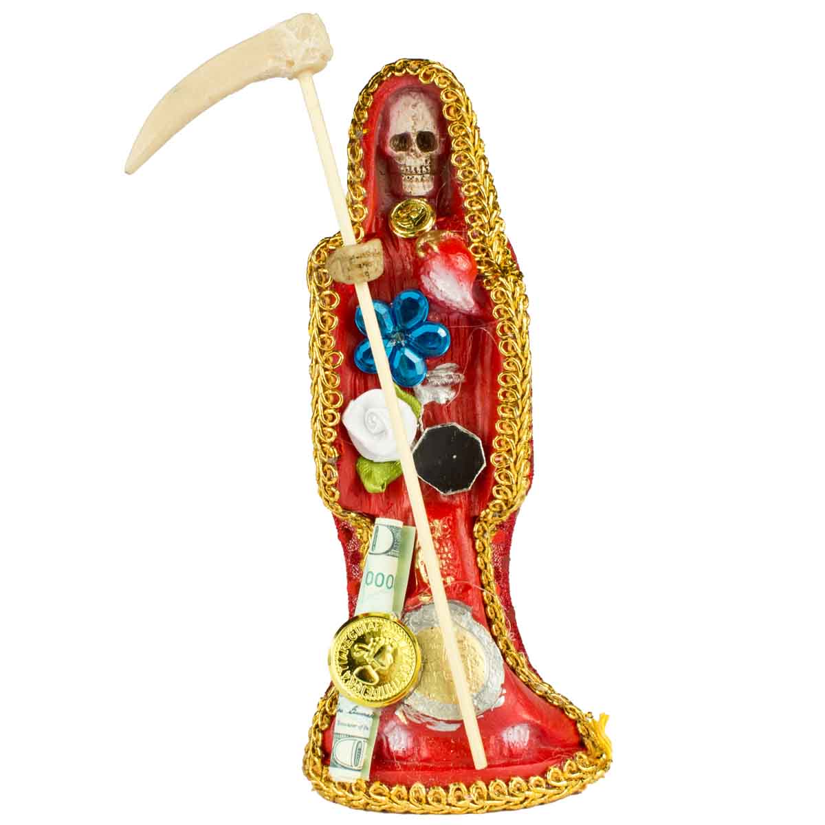 La Santísima Muerte Glück Schutz Liebe Mexiko Santa Muerte Figur rot 